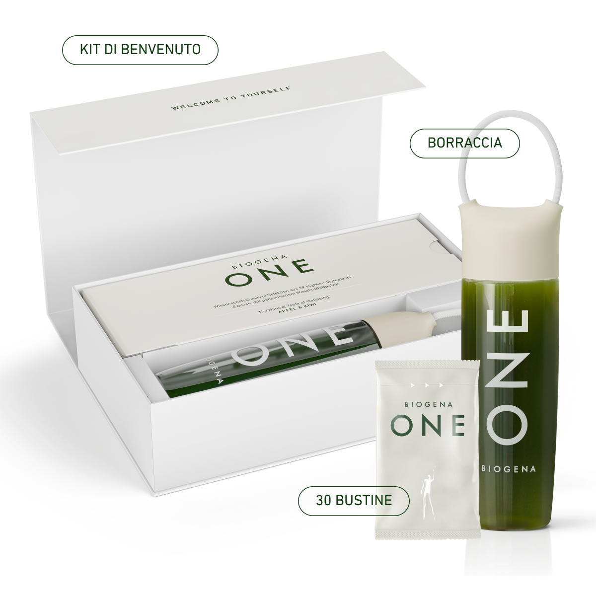 BIOGENA ONE Premium Starter Bundle con borraccia