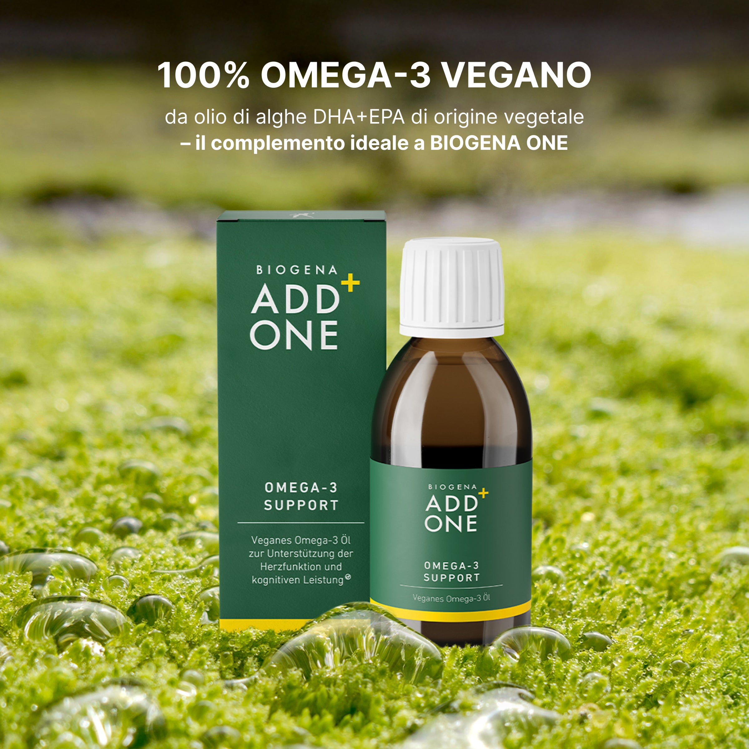 Liquido Con E Olio di alga liquido con DHA e EPA: ADD+ ONE Omega-3 BIOGENA Liquido Con E Olio di alga liquido con DHA e EPA: ADD+ ONE Omega-3 BIOGENA